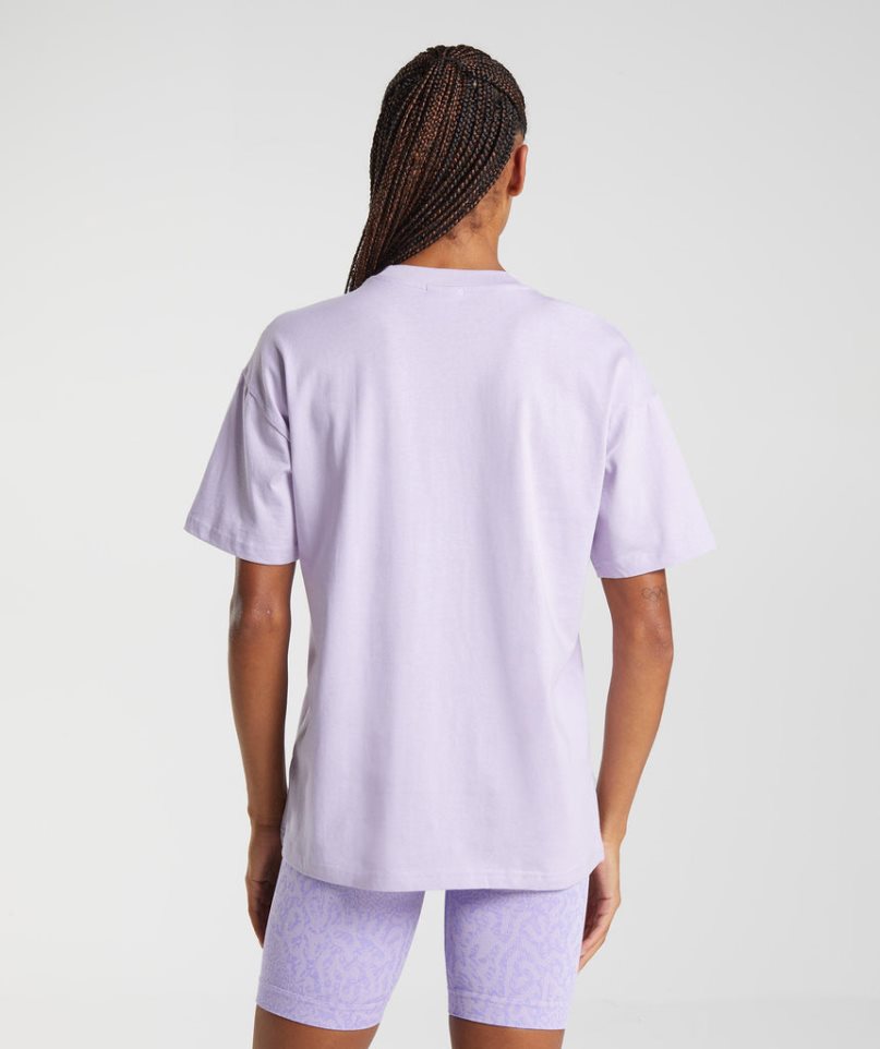 Women's Gymshark Training Oversized T-Shirts Light Purple | NZ 1CKEMZ